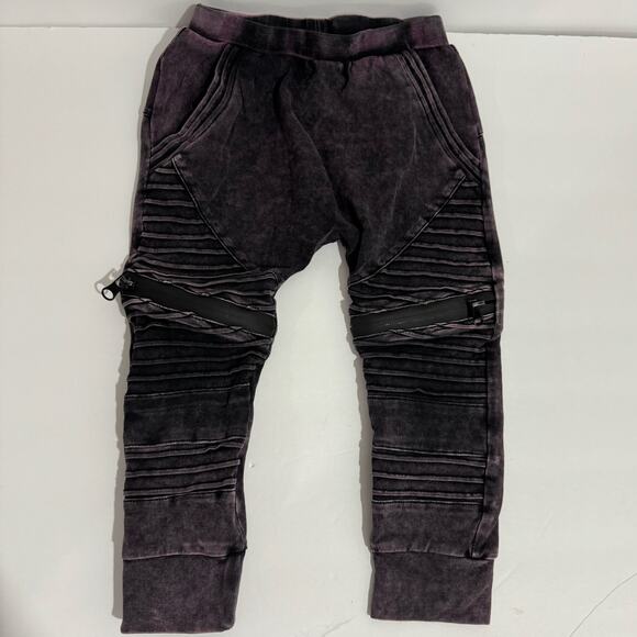 Posh Kiddos Dark Purple Acid Wash Biker Outfit Size 3 - Picture 5 of 7